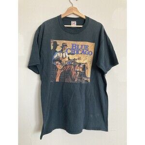 Vintage 1994 Blue Chicago Tshirt XL John Carroll Doyle Made in USA